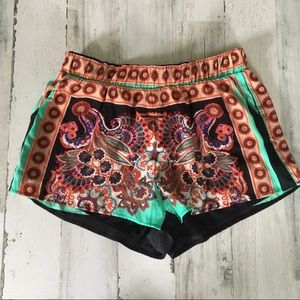 BLUE RAIN black green floral paisley lounge shorts